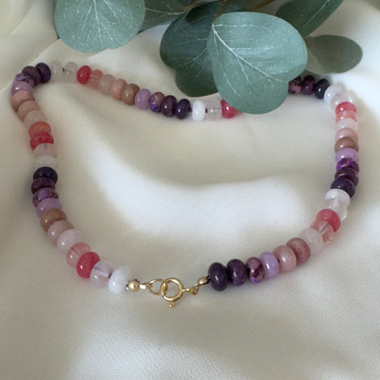 Mauve gemstone necklace